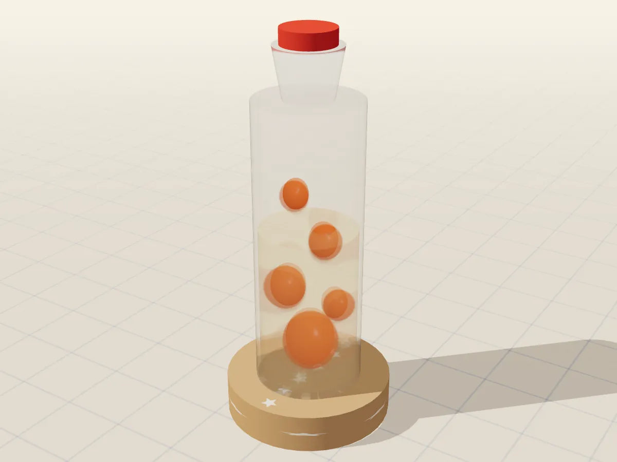 Ilustración 3D del proyecto Lámpara de lava, hecho con cartón reciclado